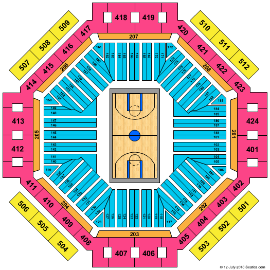 Indian Wells Tennis Garden - Stadium 1 Basketball Seating Chart